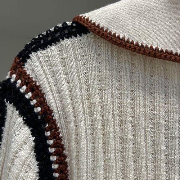 Sea New York Cream and Brown Knit Cardigan - Picture 8 of 9